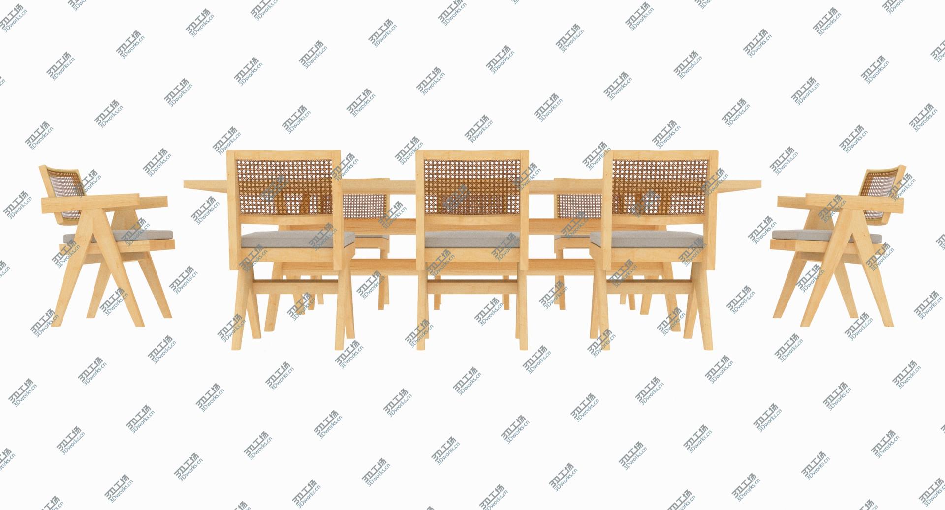 images/goods_img/202105073/Cassina Jeanneret Capitol Complex Table with Office Chair and Clear Chair with Cushions Set 3D model/3.jpg